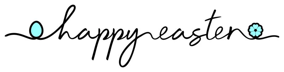 Happy Easter. Black Hand writing calligraphic lettering on a white background. Stock Illustration