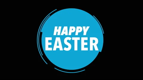 Happy Easter on blue circle Video stock 169733440