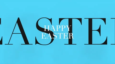 Happy Easter blue diagonal letters on gradient background Video stock 263695873