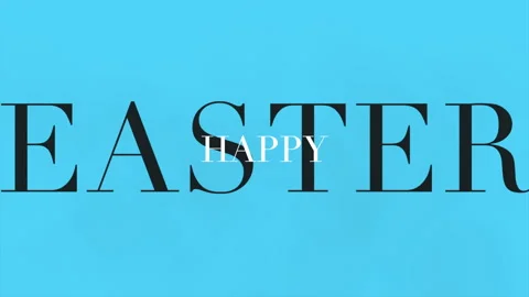 Happy Easter on blue gradient Vídeo Stock 170320717