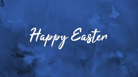 Happy Easter on blue retro color Video stock 170321128
