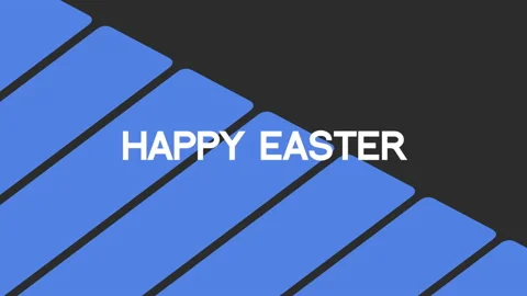 Happy Easter with blue stripes pattern Stock Footage 167442287
