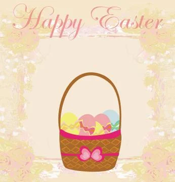 Happy easter border with eggs card イラスト素材