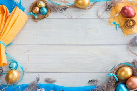 Happy Easter border frame Stock Photos