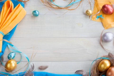 Happy Easter border frame Stock-Fotos
