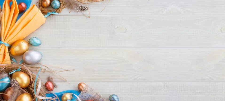 Happy Easter border frame Stock Photos