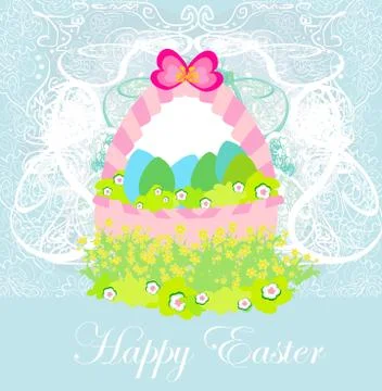 Happy easter border. Stock Illustration