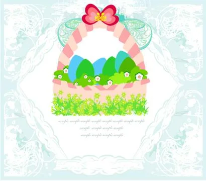 Happy easter border. Stock Illustration