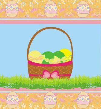 Happy easter border. Illustrazione stock