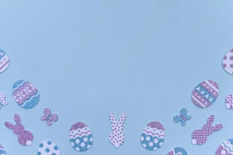 Happy Easter border. Stock Photos