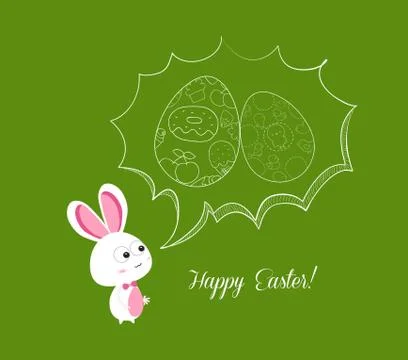 Happy easter bubbles egg and bunny Stock Illustration