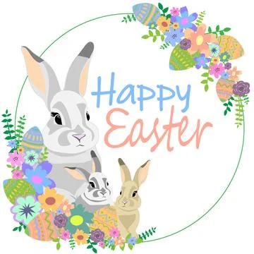 Happy easter bunnies Stock Illustration
