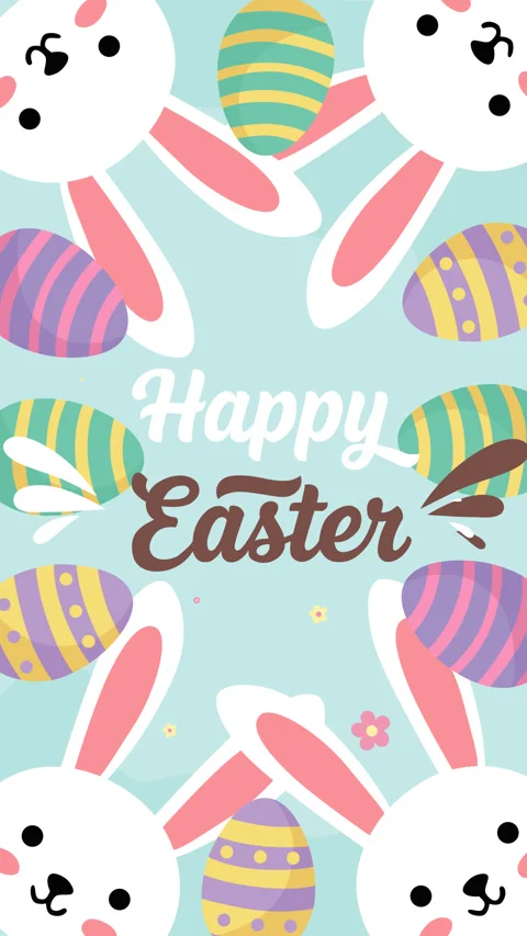 Happy Easter Bunny and Colorful Eggs Festive Background Video stock 331609018