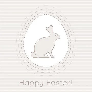 Happy easter bunny and easter egg Stock Illustration