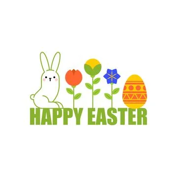 Happy Easter bunny and egg symbol of holiday. 스톡 일러스트