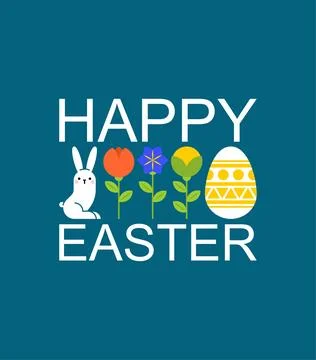 Happy Easter bunny and egg symbol of holiday. 스톡 일러스트