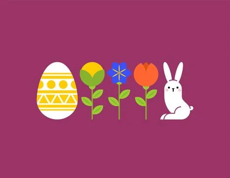 Happy Easter bunny and egg symbol of holiday. 스톡 일러스트