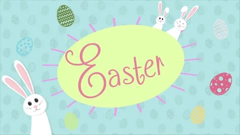 Happy Easter bunny animation Stock Footage 153239264