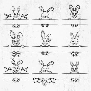 Happy Easter Bunny Bundle Stock Illustration
