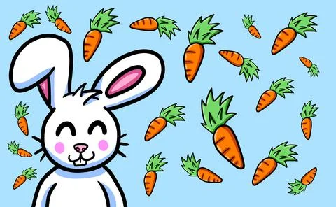 Happy Easter Bunny Card Stock Illustration