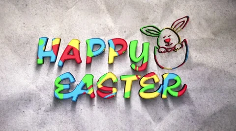 Happy Easter Bunny Color Video stock 47437591