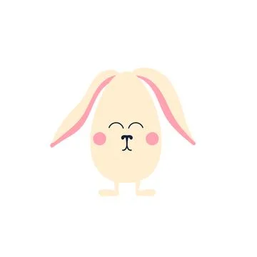 Happy Easter Bunny. A cute rabbit in egg shape with ears. Vector illustration Stock Illustration