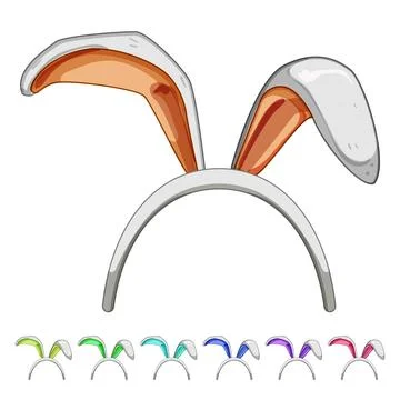 Happy easter bunny ear cartoon vector graphic 库存插图