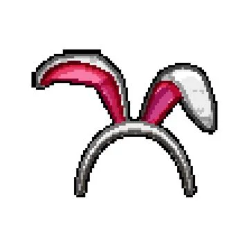 Happy easter bunny ear pixel art vector illustration Illustrazione stock