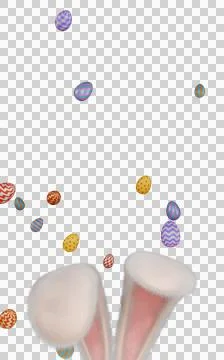 Happy easter. Bunny ears and eggs. Illustrazione stock