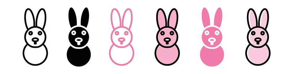 Happy Easter Bunny Ears Icon for a Cute and Funny Rabbit Celebration Symbol Stock Illustration
