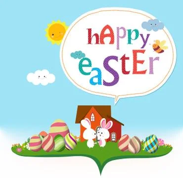 Happy easter. bunny funny Stock Illustration
