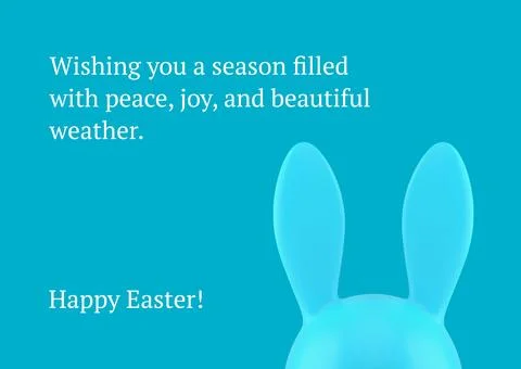 Happy Easter bunny head long ears 3d greeting card religious holiday congrats Stock Illustration