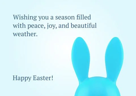 Happy Easter bunny head long ears 3d greeting card religious holiday congrats Stock Illustration