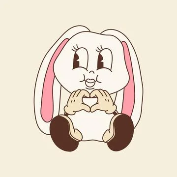 Happy Easter Bunny Hugging Egg. Stock-Illustration