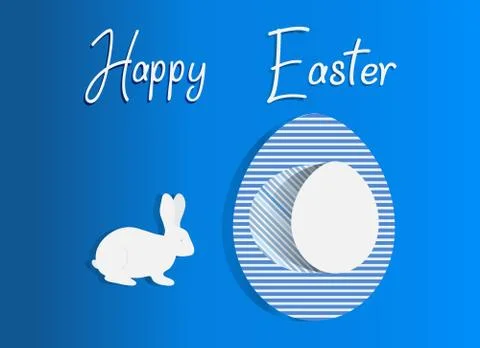 Happy Easter Bunny Hunt Easter egg Festive Holiday Stock Illustration