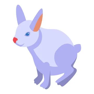 Happy easter bunny icon isometric vector. Cute rabbit Stock Illustration