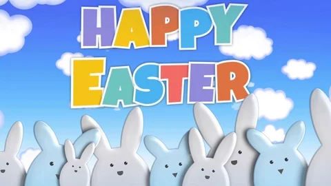 Happy Easter Bunny March 4K Loop Stock Footage 104308162
