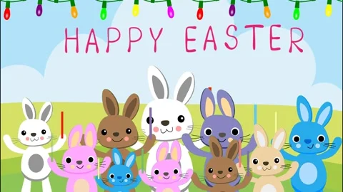 Happy easter bunny party Stock Footage 233659007