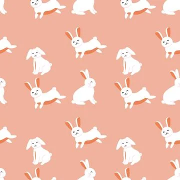 Happy easter bunny patterns for decorative design and holiday crafts Stock Illustration