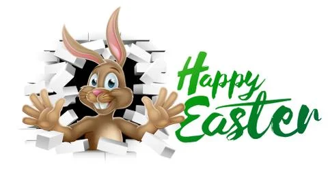 Happy Easter Bunny Rabbit Stock Illustration