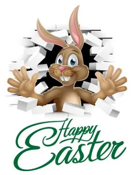 Happy Easter Bunny Sign イラスト素材