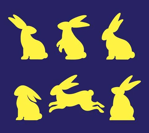 Happy Easter bunny silhouette. Spring holiday Stock Illustration
