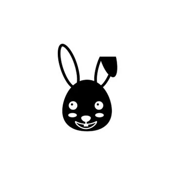 Happy Easter bunny solid icon, religion holiday イラスト素材