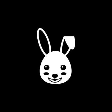 Happy Easter bunny solid icon, religion holiday イラスト素材