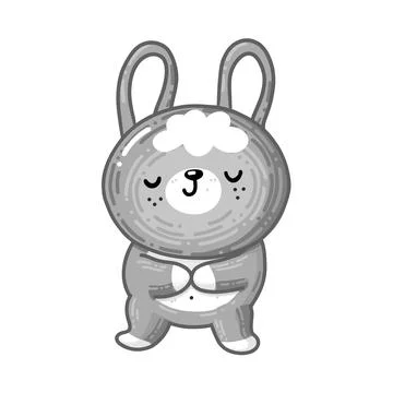 Happy Easter Bunny Vector in cartoon style Stock Illustration