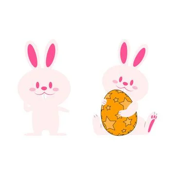 Happy Easter bunny vector design on a white background. Easter Sunday design  Stock Illustration