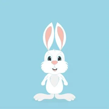Happy Easter Bunny Vector illustration. Cute Rabbit cartoon character. Illustrazione stock