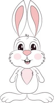 Happy Easter Bunny Vector illustration. Cute Rabbit cartoon character. Illustrazione stock