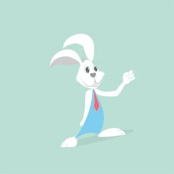 Happy Easter Bunny Vector illustration. Cute Rabbit cartoon character. Stock Illustration