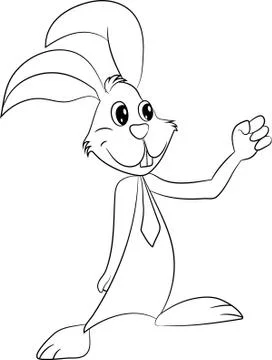 Happy Easter Bunny Vector illustration. Cute Rabbit cartoon character. Stock Illustration